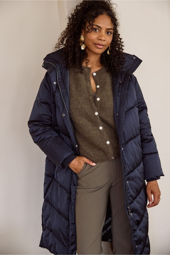 Tyler long puffer – dark blue