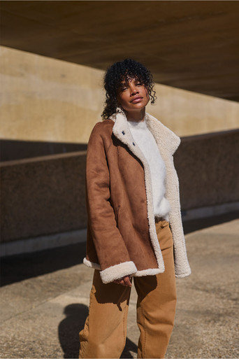 Lisanne lammy coat – caramel