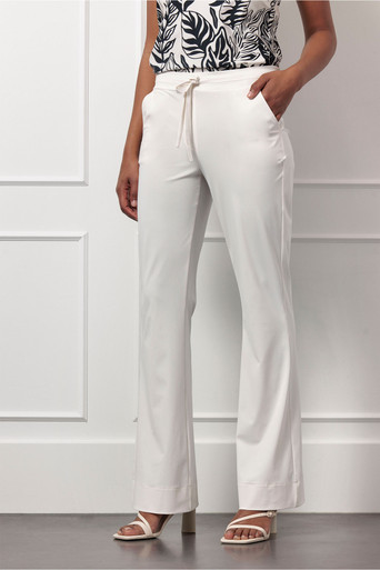 Flair bnd drawstring trousers – ecru