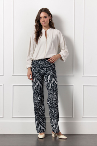 Marilon summer dot trousers – dark blue/ecru