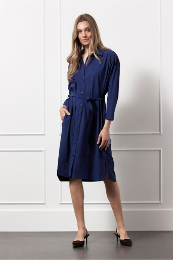 Louna 3/4 sleeve blouse dress – ink blue