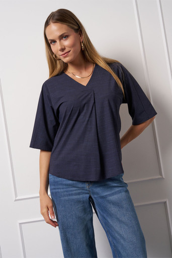 Marly denim top – dark blue/black