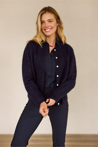 Bibi mohair cardigan – dark blue