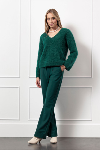 Flair bonded drawstring trousers – bottle green