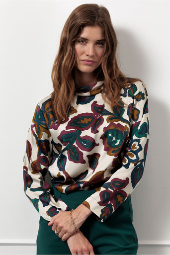 Aloise satin flower top – multi color