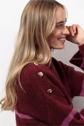 Suzette stripe pullover – bordeaux/orchid