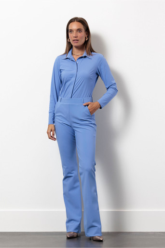 Flair LONG bonded trousers – lavender blue