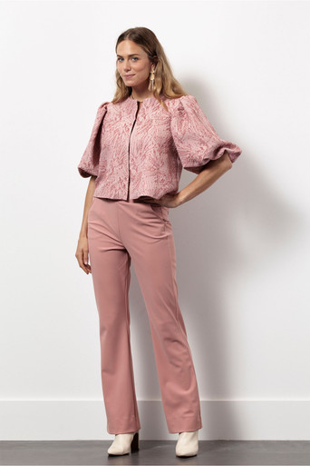 Flair bonded trousers – dusty pink