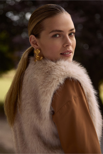 Ivana fur waistcoat – ecru