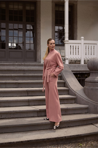 Lexie bonded trousers – dusty pink
