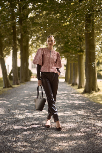 Anne faux leather trousers – espresso