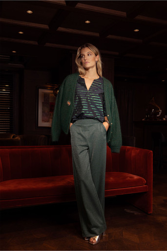 Lexie sparkle trousers – bottle green/silver