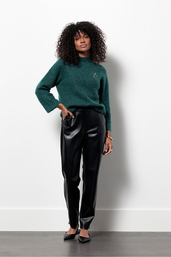 Anne faux leather trousers – black