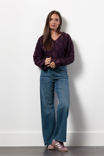 Madison jacquard top – blackberry