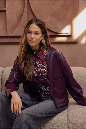 Vero faux leather jacket – blackberry
