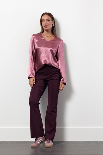 Madison satin top – vintage berry