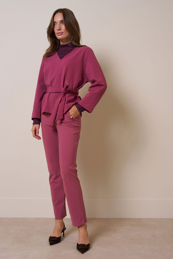 Anne bonded trousers – vintage berry