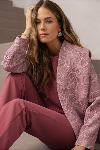 Estella jacquard jacket – vintage berry