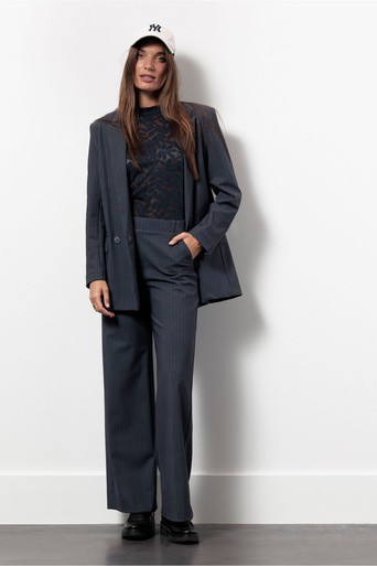 Lexie bnd pinstripe trousers – antraciet/dark blue