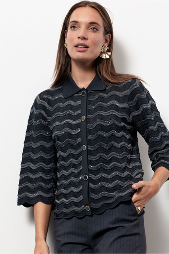 Jacy sequins cardigan – antraciet