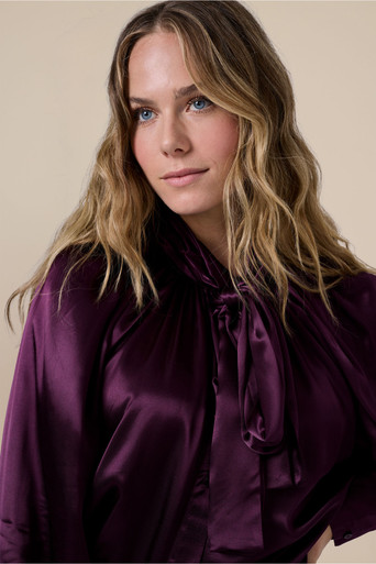 Kimora satin top – blackberry