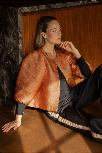 Plien jacquard blouse – orange