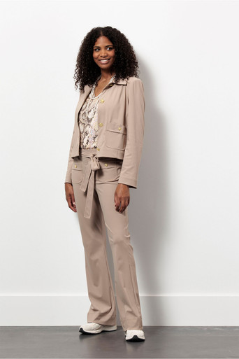 Soho flair bonded trousers – latte