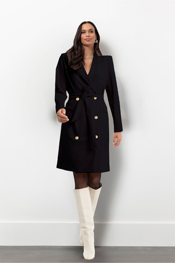 Bo shiny bonded dress - black