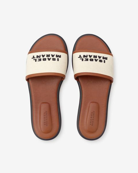 Vikee Sandals – Ecru/cognac
