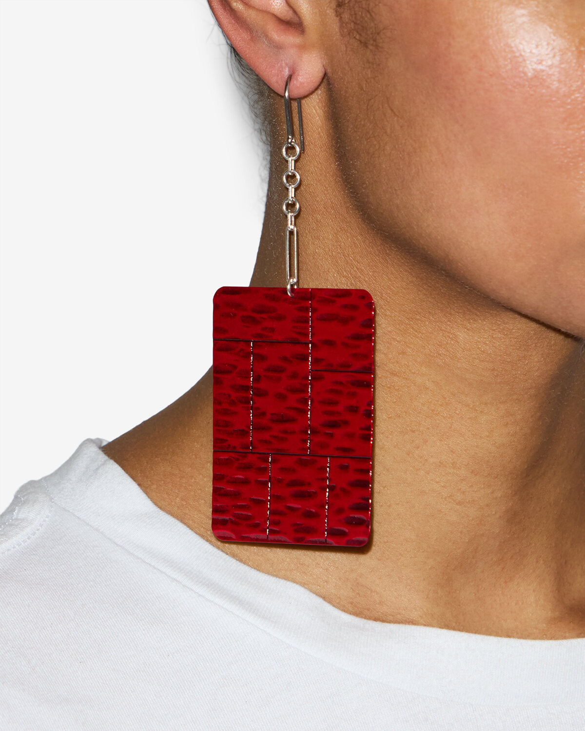 Blacke Earrings – Poppy Red/silver