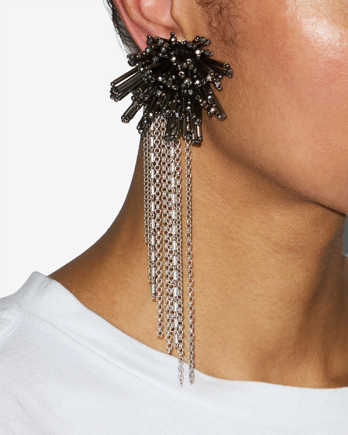 Amber Earrings – Anthracite/silver
