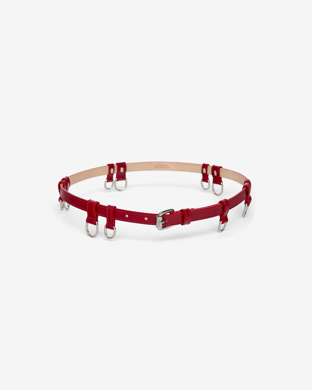 Chelsea Belt – Deep Red / Silver