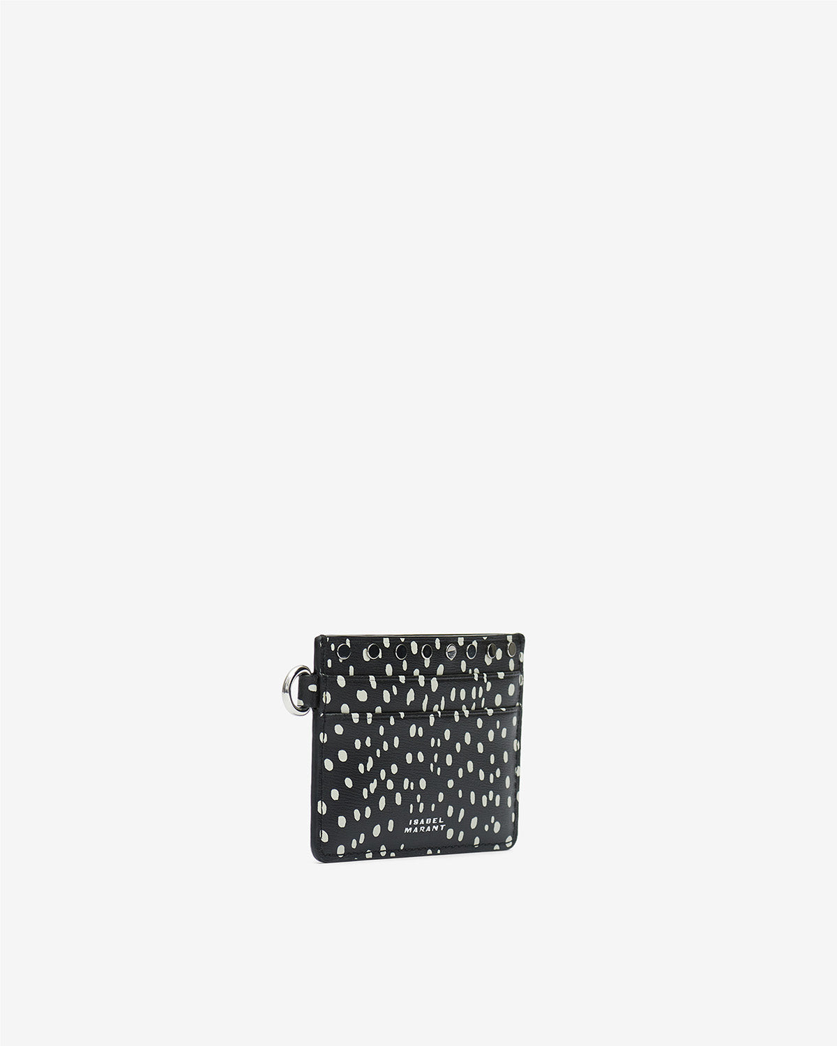 Oskan Polka Card Holder – Black/ecru