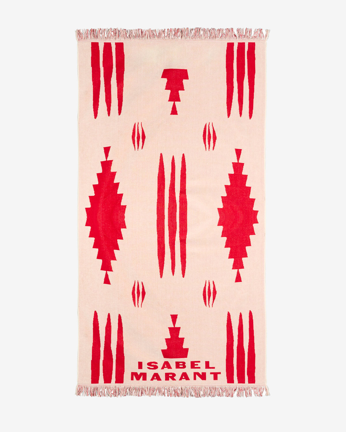 Maratea Towel – Ecru/red