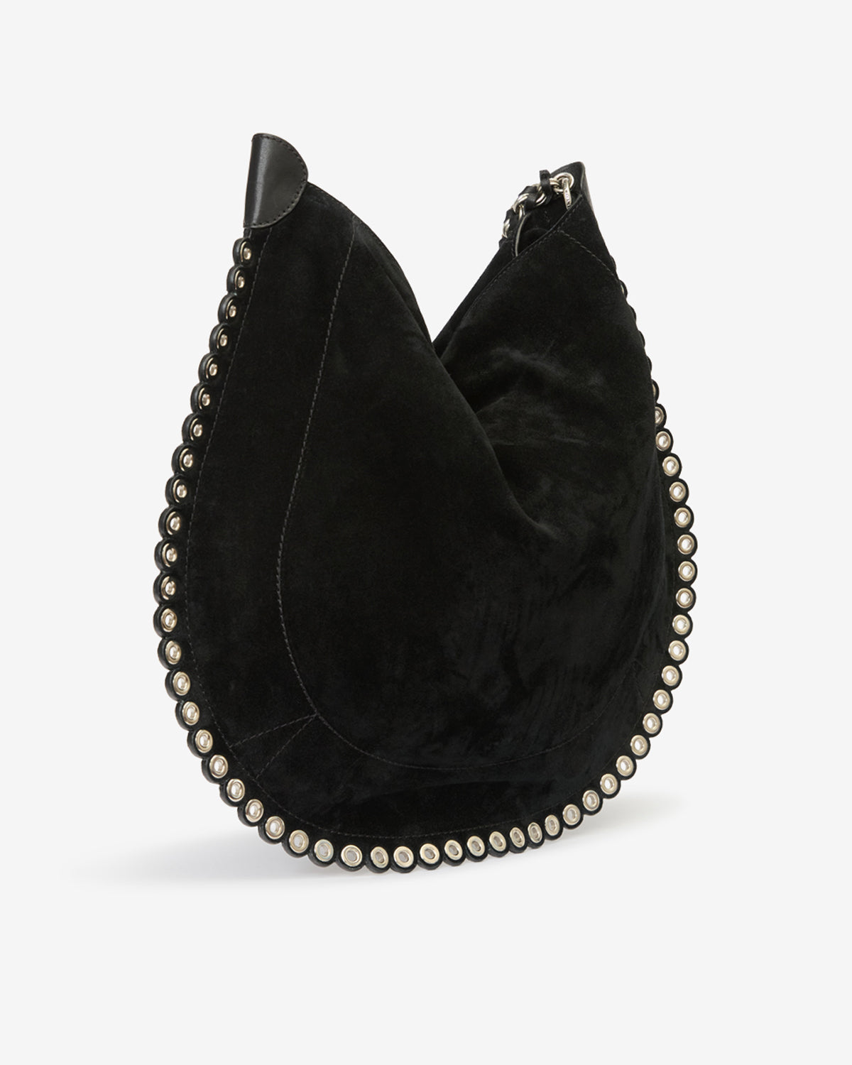Oskan Hobo Soft Shoulder Bag – Black/silver