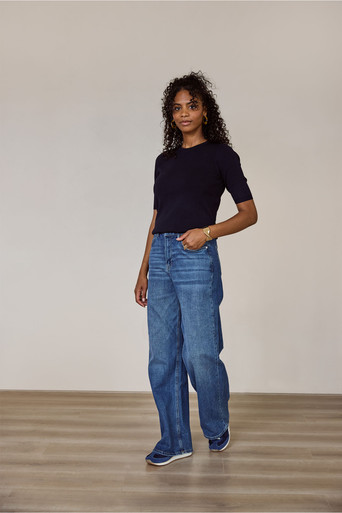 Lana ssl solid pullover – dark blue