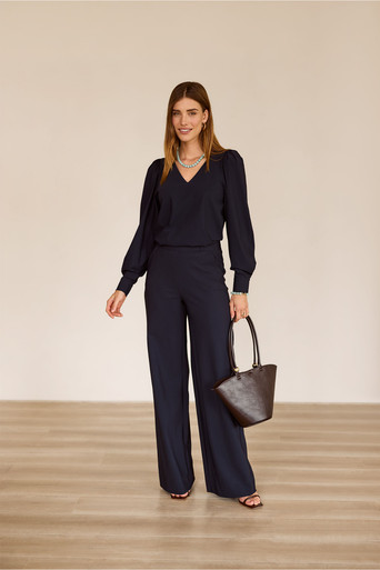Lexie LONG bonded trousers – dark blue