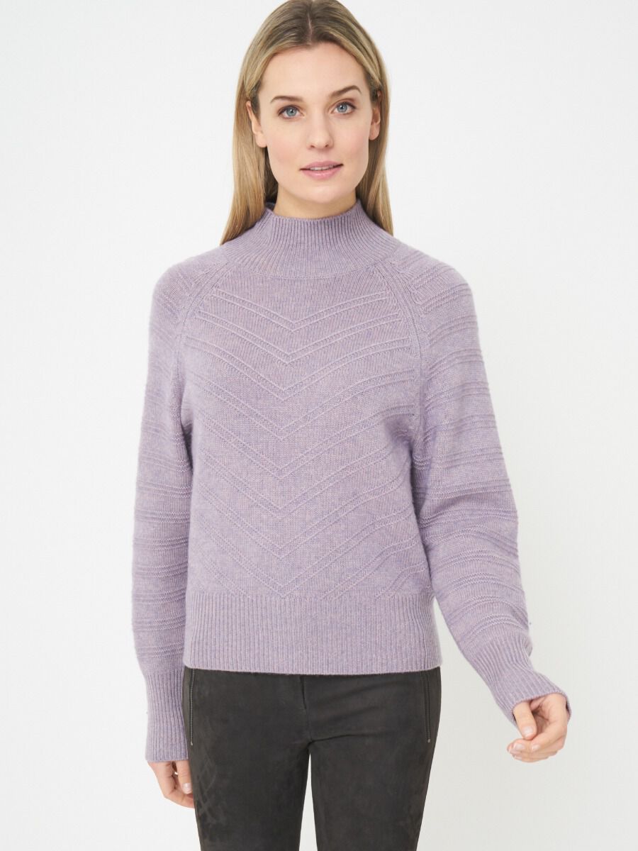 Gebreide sweater met chevron strepen textuur