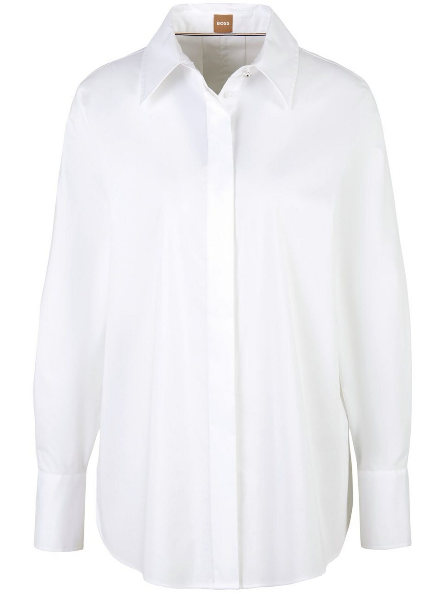 Lange blouse Bepura blinde knoopsluiting Van BOSS wit