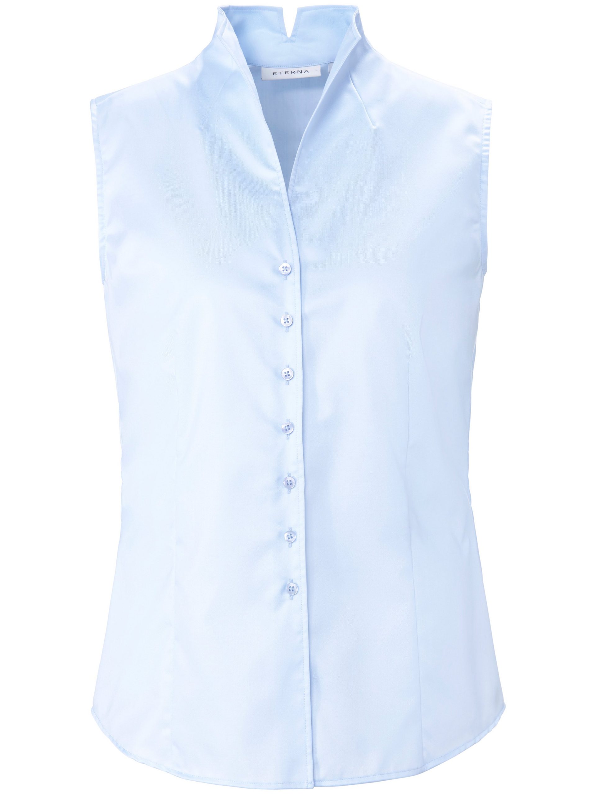 Mouwloze blouse 100% katoen Van Eterna blauw
