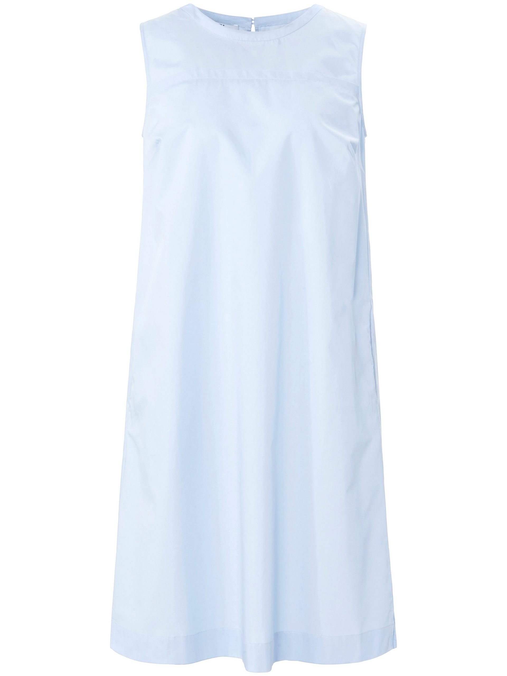 Mouwloze jurk 100% katoen plooien achter Van Peter Hahn blauw