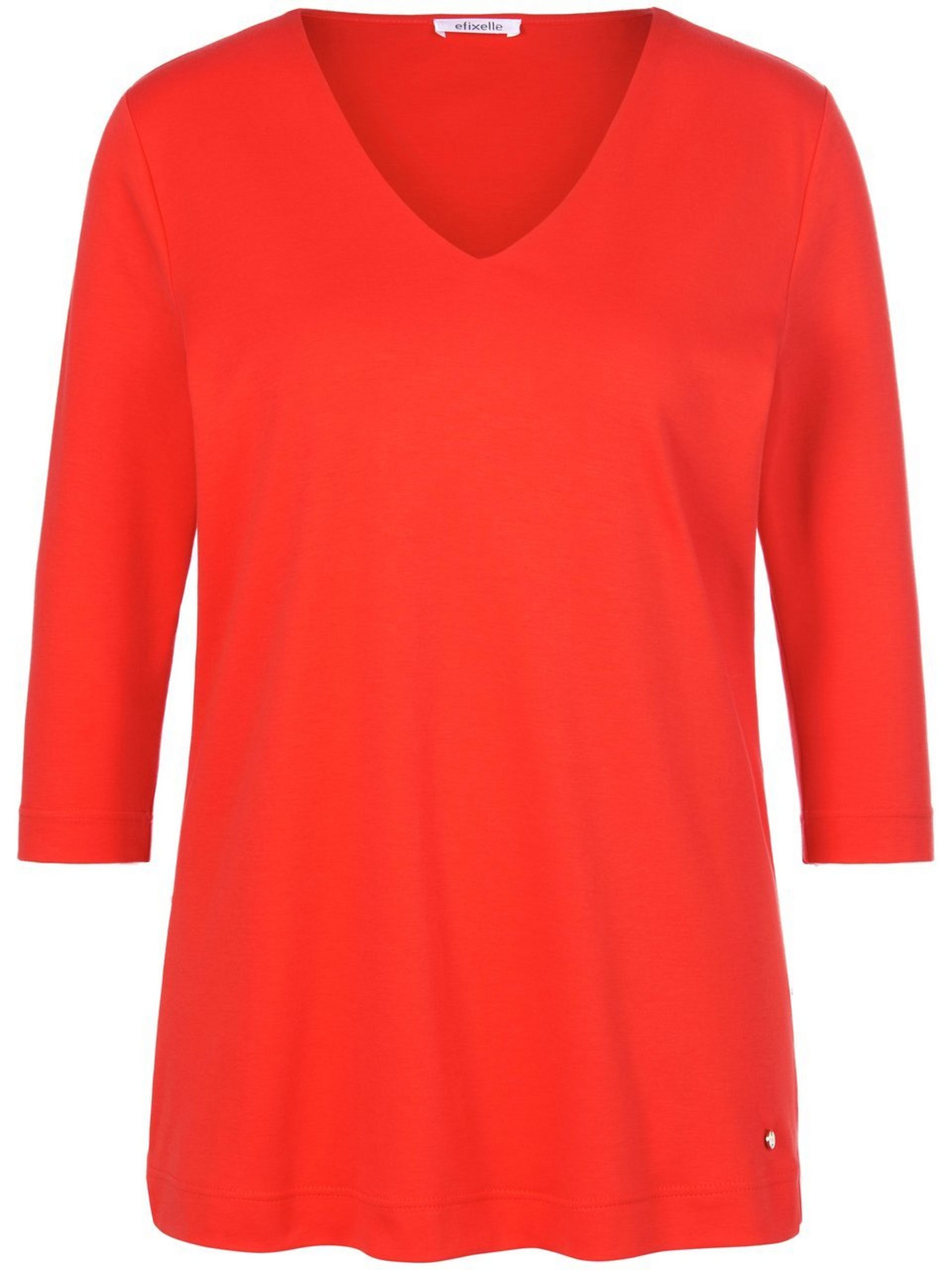 Shirt 100% katoen V-hals Van Efixelle rood