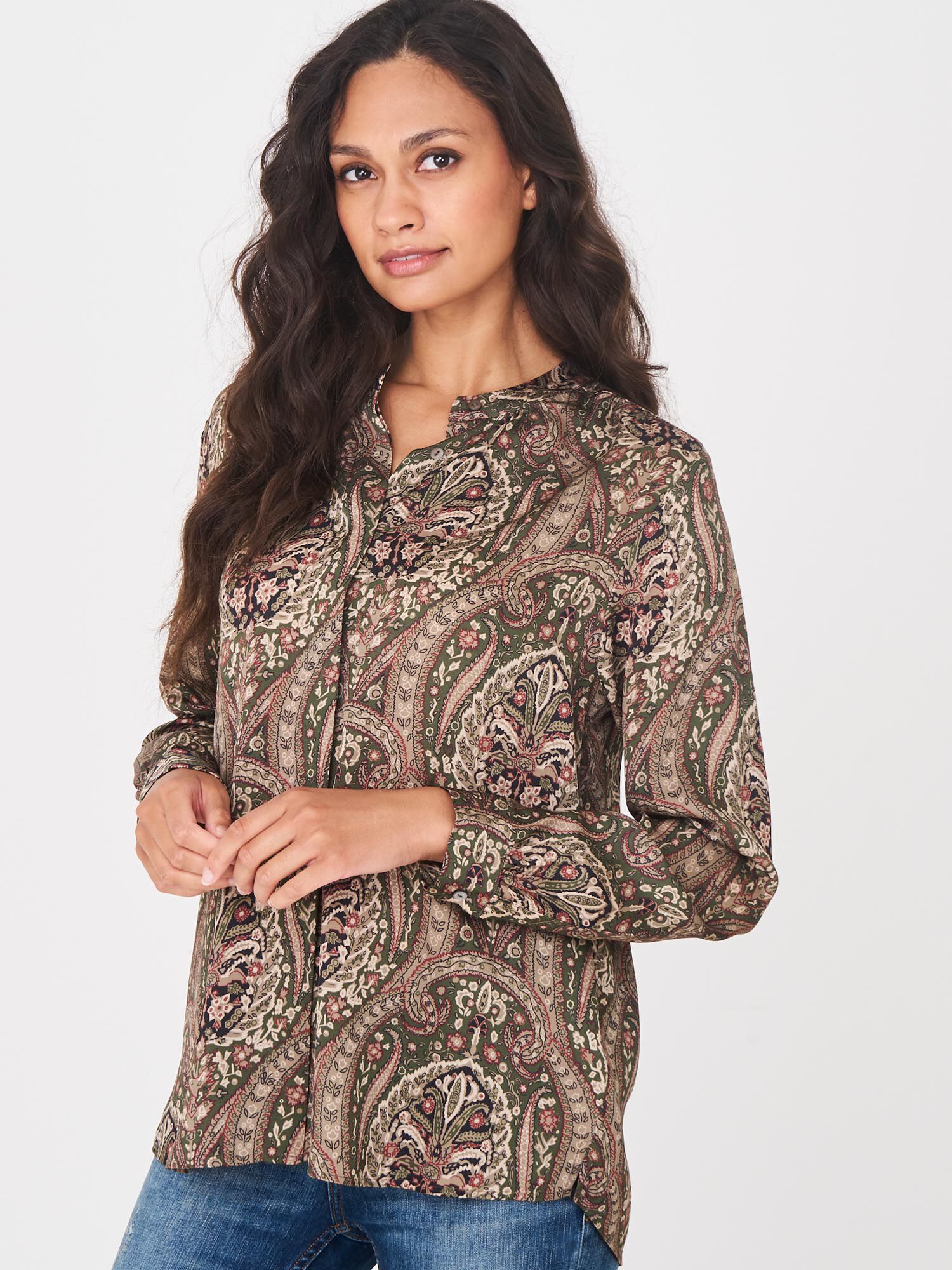Zijden blouse met paisley-print